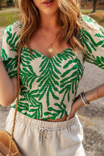 Load image into Gallery viewer, Smocked Printed Short Sleeve Blouse