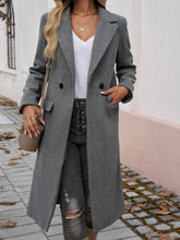 Load image into Gallery viewer, Devine Pocketed Collared Neck Long Sleeve Coat