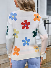 Load image into Gallery viewer, Angel Wings Flower Round Neck Long Sleeve Sweater