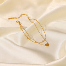 Load image into Gallery viewer, Heart Shape Double-Layered Anklet
