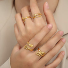 Load image into Gallery viewer, Titanium Steel Snake Shape Bypass Ring