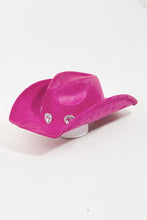 Load image into Gallery viewer, Fame Rhinestone Pave Heart Cowboy Hat