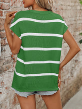 Load image into Gallery viewer, Striped Round Neck Short Sleeve Knit Top