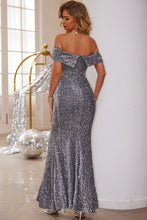 Load image into Gallery viewer, Sequin Off-Shoulder Wrap Dress