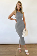Load image into Gallery viewer, Slit Ribbed Round Neck Sleeveless Dress