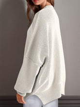 Load image into Gallery viewer, Double Take Side Slit Round Neck Long Sleeve Sweater