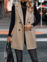 Load image into Gallery viewer, Buttoned Collared Neck Longline Vest Coat