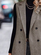 Load image into Gallery viewer, Buttoned Collared Neck Longline Vest Coat