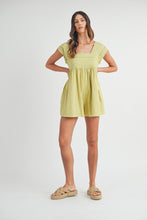 Load image into Gallery viewer, MABLE Square Neck Lace Trim Romper