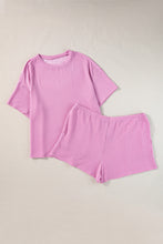 Load image into Gallery viewer, Plus Size Round Neck Short Sleeve Top and Shorts Set