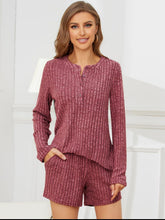 Load image into Gallery viewer, Ribbed Round Neck Top and Shorts Set