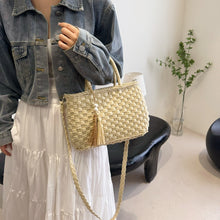 Load image into Gallery viewer, Braided Strap Paper Weave Shoulder Bag