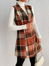 Load image into Gallery viewer, Honey Plaid Button Up Vest Coat