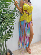 Load image into Gallery viewer, Fringe Scoop Neck Spaghetti Strap Cover-Up