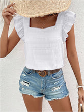Load image into Gallery viewer, Ruffled Square Neck Cap Sleeve Blouse