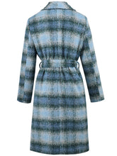 Load image into Gallery viewer, Plaid Tie Waist Long Sleeve Coat