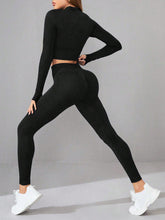 Load image into Gallery viewer, Mock Neck Long Sleeve Top and Leggings Active Set
