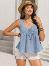 Load image into Gallery viewer, Textured Tied V-Neck Tank