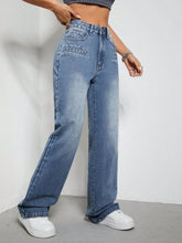 Load image into Gallery viewer, High Rise Wide Leg Jeans with Pockets