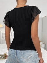 Load image into Gallery viewer, Swiss Dot Round Neck Cap Sleeve Top