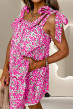Load image into Gallery viewer, Tied Printed Sleeveless Mini Dress