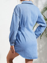 Load image into Gallery viewer, Distressed Button Up Long Sleeve Denim Dress
