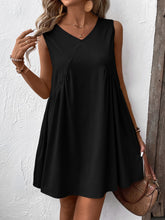 Load image into Gallery viewer, Ivy Lane Ruched V-Neck Sleeveless Mini Dress