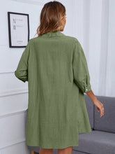Load image into Gallery viewer, Dropped Shoulder Button Up Shirt and Shorts Set