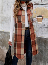 Load image into Gallery viewer, Perfee Pocketed Button Up Plaid Vest