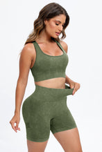 Load image into Gallery viewer, 3 Piece Washed Square Neck Wide Strap Active Set