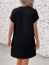 Load image into Gallery viewer, Letter Graphic Short Sleeve Mini Tee Dress