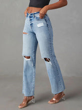 Load image into Gallery viewer, Distressed Straight Leg Jeans with Pockets