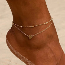 Load image into Gallery viewer, Heart Shape Double-Layered Anklet