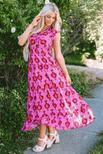 Load image into Gallery viewer, Twisted Printed Cap Sleeve Midi Dress