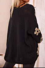 Load image into Gallery viewer, Flower Open Front Long Sleeve Cardigan