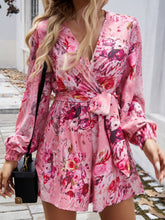 Load image into Gallery viewer, Devine Tied Surplice Long Sleeve Romper