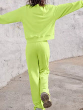 Load image into Gallery viewer, Round Neck Long Sleeve Top and Elastic Waist Pants Set