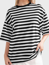 Load image into Gallery viewer, Striped Round Neck Half Sleeve T-Shirt