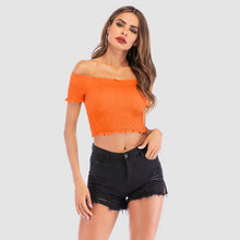 Load image into Gallery viewer, Perfee Smocked Off-Shoulder Short Sleeve Top