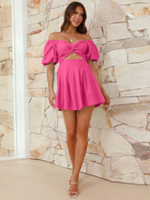 Load image into Gallery viewer, Cutout Twisted Off-Shoulder Short Sleeve Dress