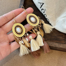 Load image into Gallery viewer, Alloy Rice Bead Dangle Earrings