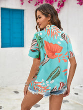 Load image into Gallery viewer, Printed Collared Neck Short Sleeve Shirt