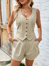 Load image into Gallery viewer, Scoop Neck Sleeveless Top and Shorts Set