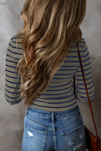 Load image into Gallery viewer, Striped V-Neck Long Sleeve Top