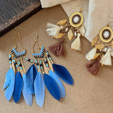 Load image into Gallery viewer, Alloy Rice Bead Dangle Earrings