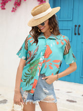 Load image into Gallery viewer, Printed Collared Neck Short Sleeve Shirt