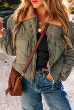 Load image into Gallery viewer, Drawstring Collared Neck Long Sleeve Winter Coat