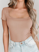 Load image into Gallery viewer, Square Neck Short Sleeve Bodysuit