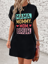 Load image into Gallery viewer, Letter Graphic Short Sleeve Mini Tee Dress
