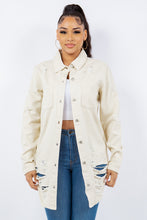 Load image into Gallery viewer, American Bazi Distressed Button Up Long Sleeve Denim Jacket